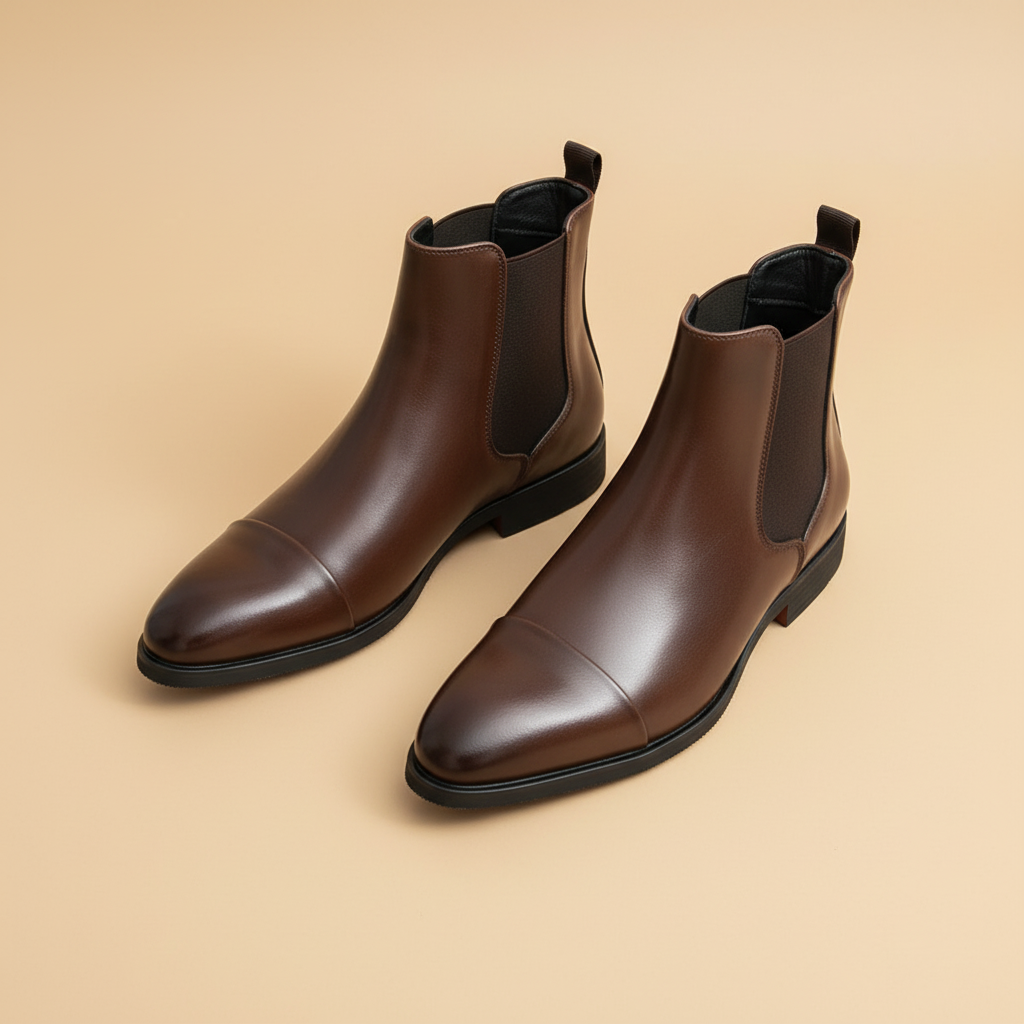 Botas Chelsea castanhas - vista com sola