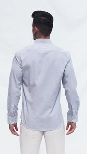 Camisa Clássica às Riscas Azuis | Dilectus