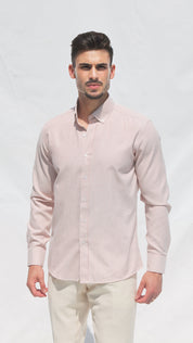 Camisa Clássica às Riscas Encarnado em Vermelho | Dilectus
