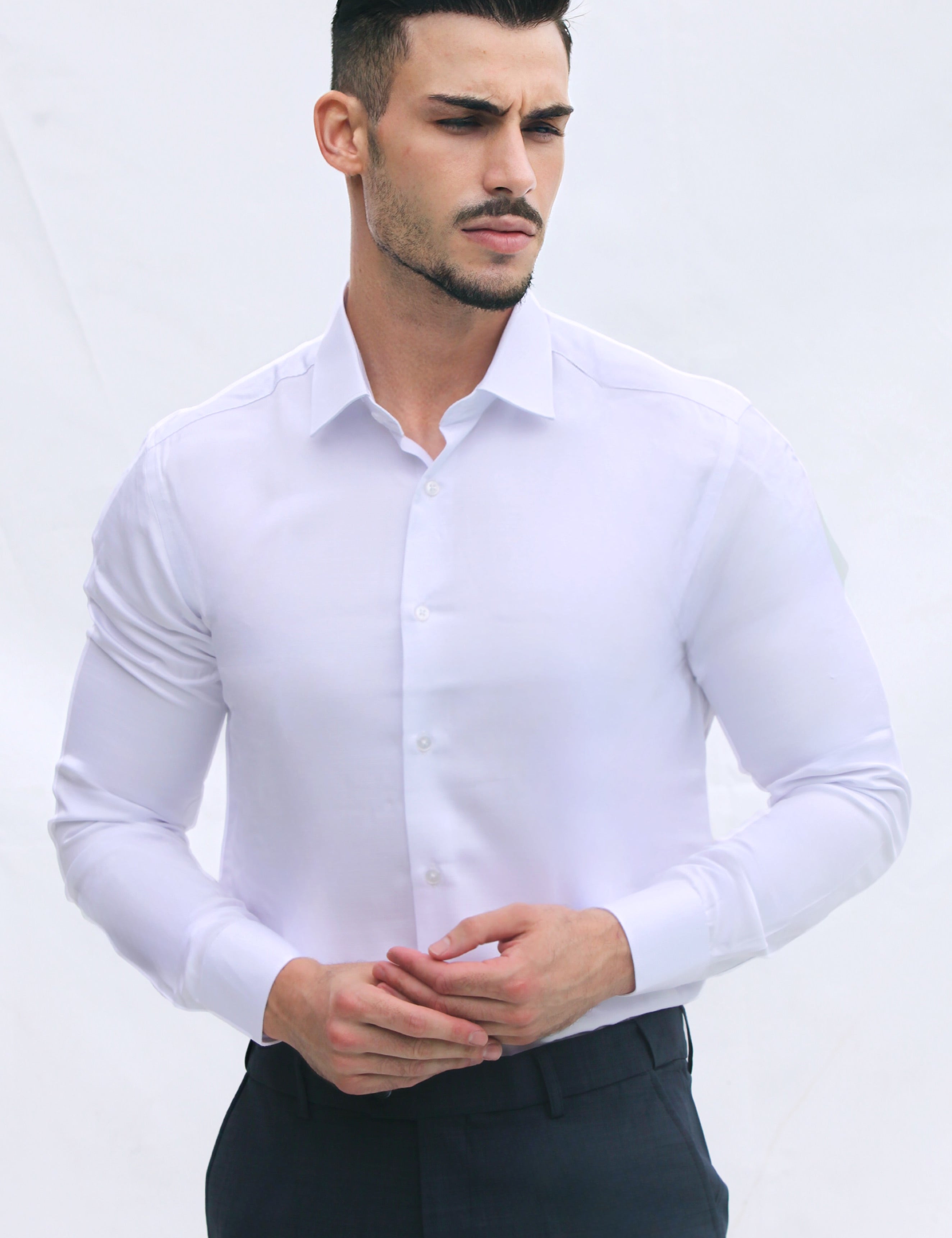 Camisa Clássica de Algodão Premium em Branco | Dilectus