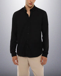 Camisa Slim Fit Preta para Homem - Fácil de Cuidar e Versátil - S / Preto