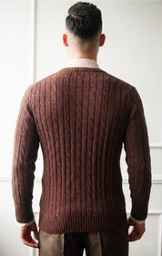 Camisola de malha trançada em Algodão Puro Premium Dilectus | Dilectus
