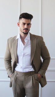 Fato masculino de 2 Peças em Verde Caqui Elegante