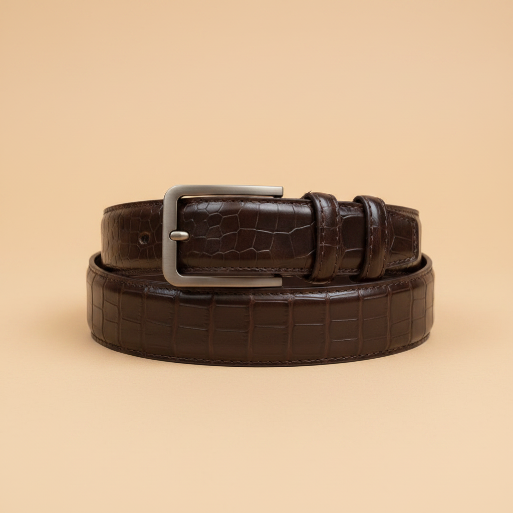 Cinto Castanho — Enrolado Fivela
