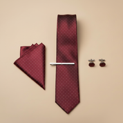 Conjunto artístico bordeaux bolas — bege elegante