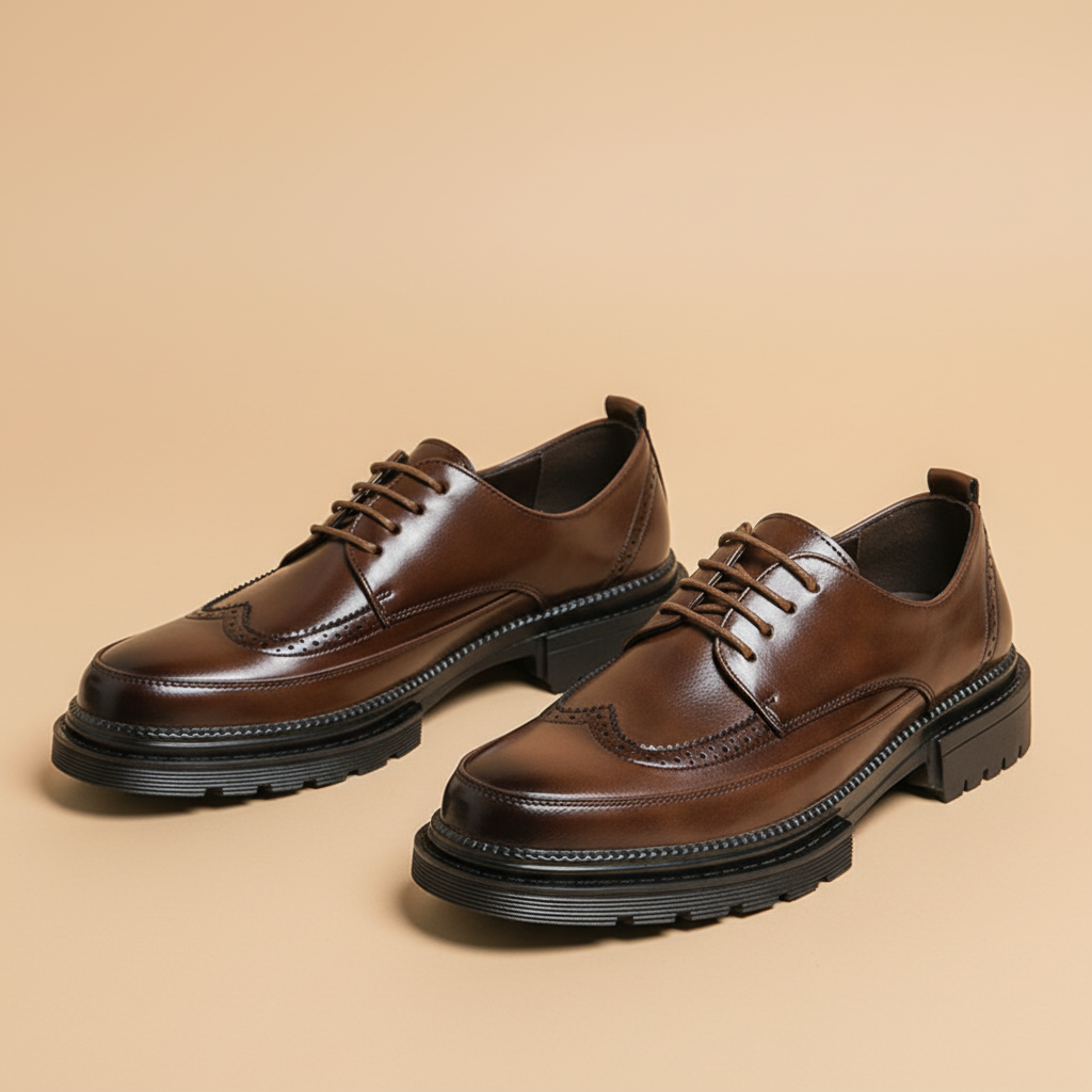 Derby castanhos - ângulo três quartos