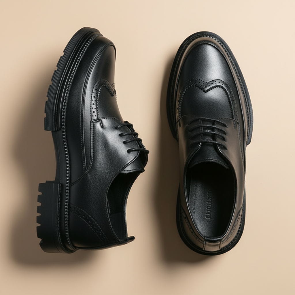 Derby pretos - composição sola e topo