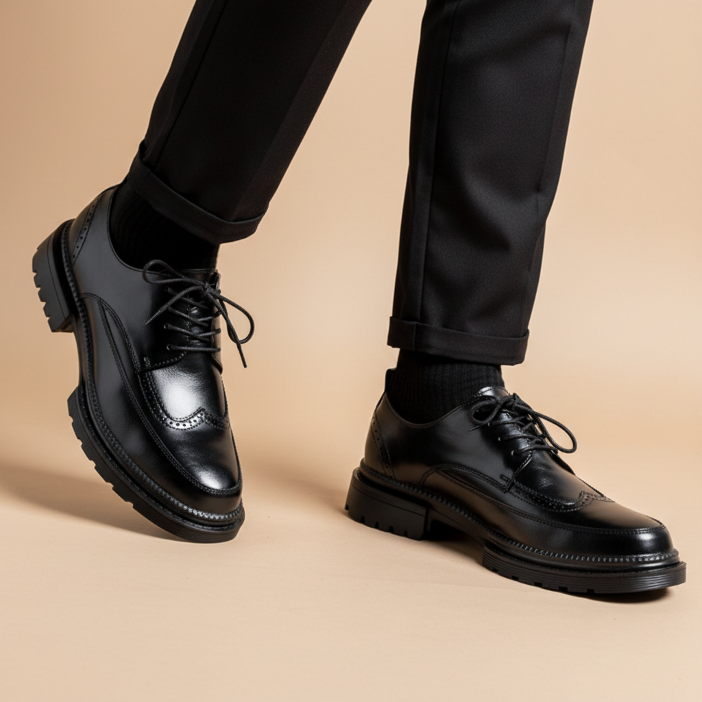 Derby pretos - ângulo dinâmico