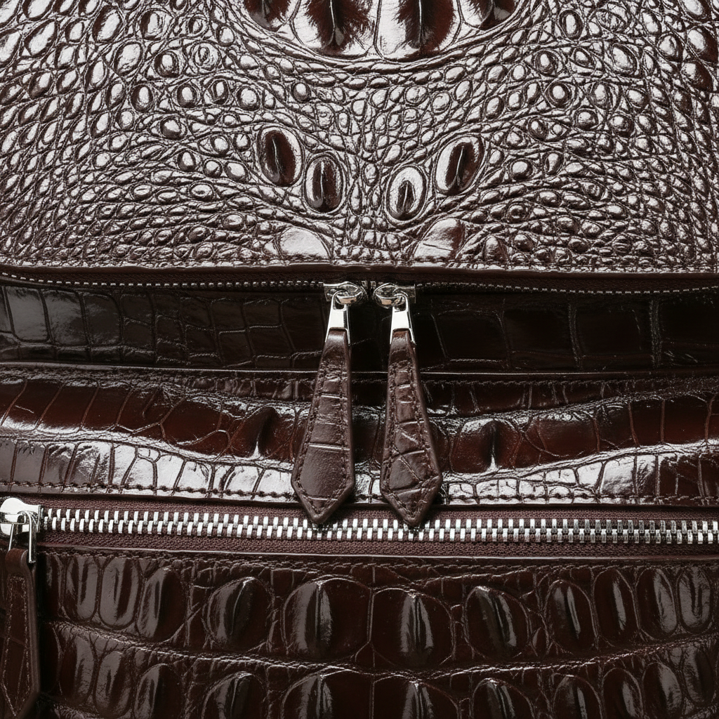 Detalhe premium da mochila