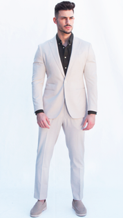 Fato Masculino Slim Fit Bege Claro | Dilectus