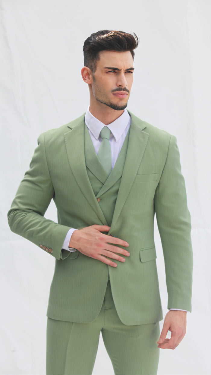 Fato Masculino Verde Tea de 3 Peças | Dilectus