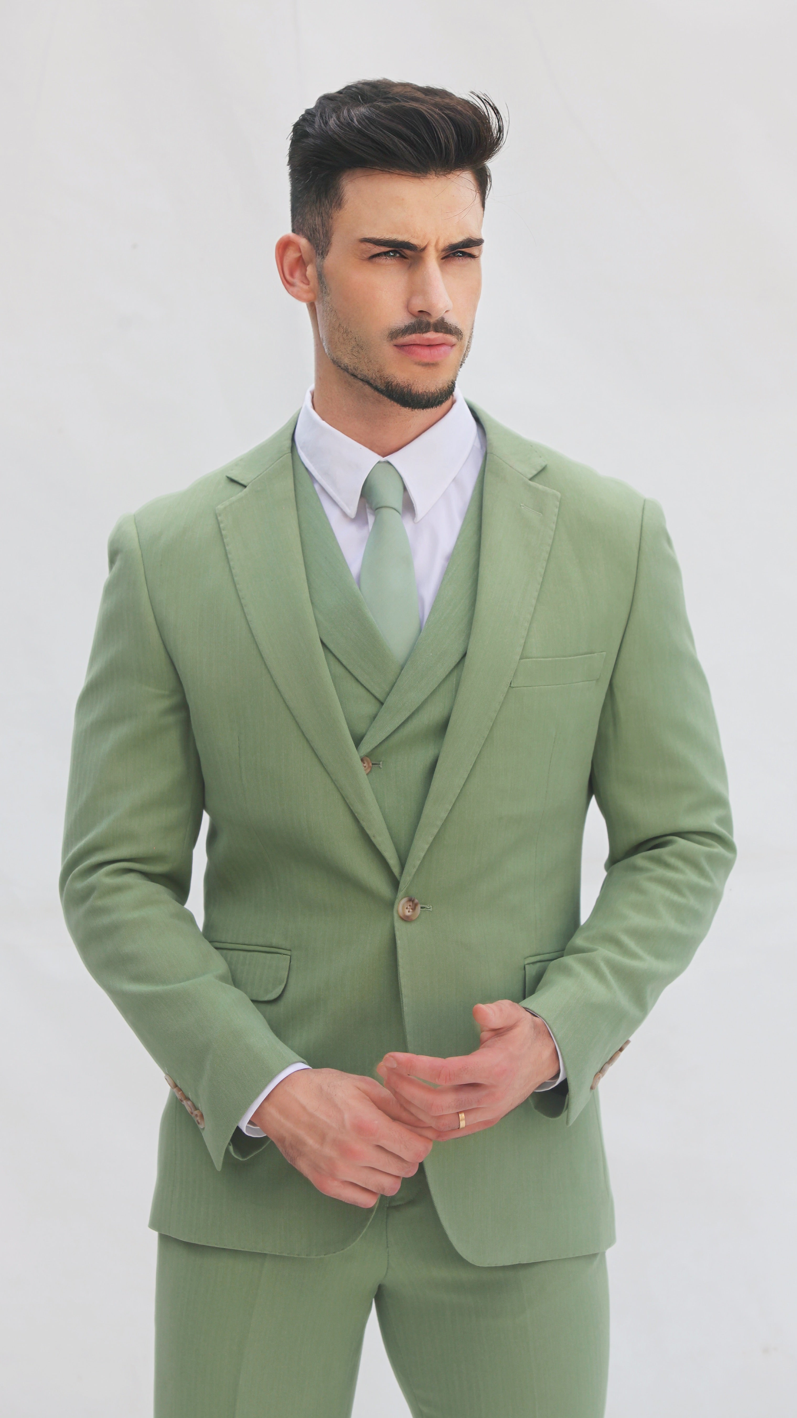 Fato Masculino Verde Tea de 3 Peças | Dilectus