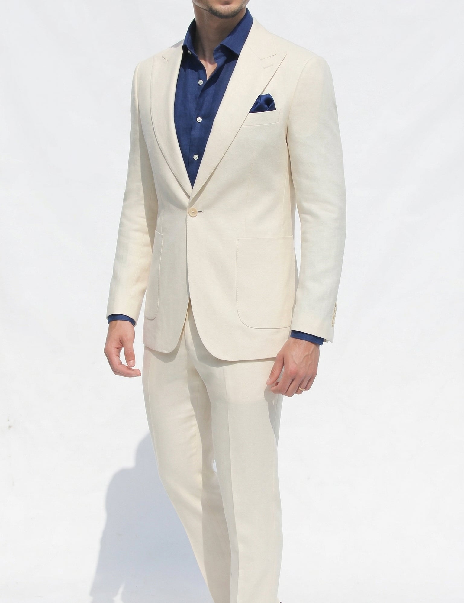 Fato Slim Creme em Linho & Rayon Premium | Dilectus