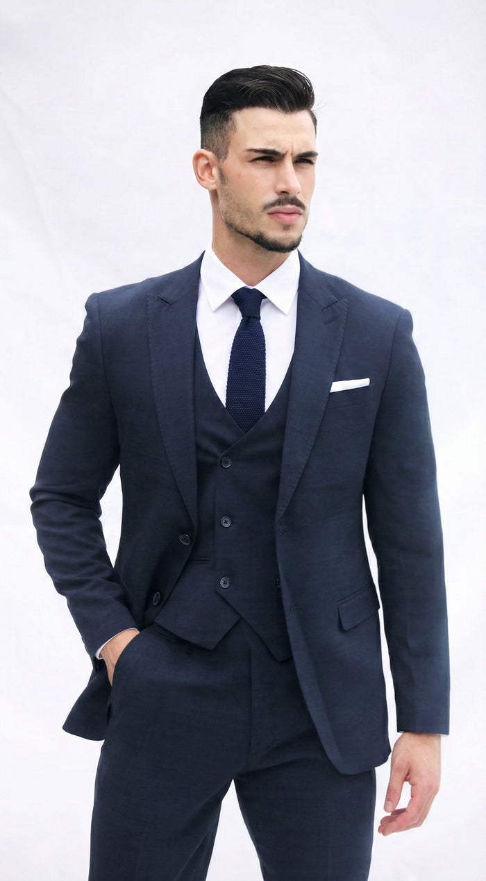Fato Slim Fit 3 Peças em Azul Marinho | Dilectus