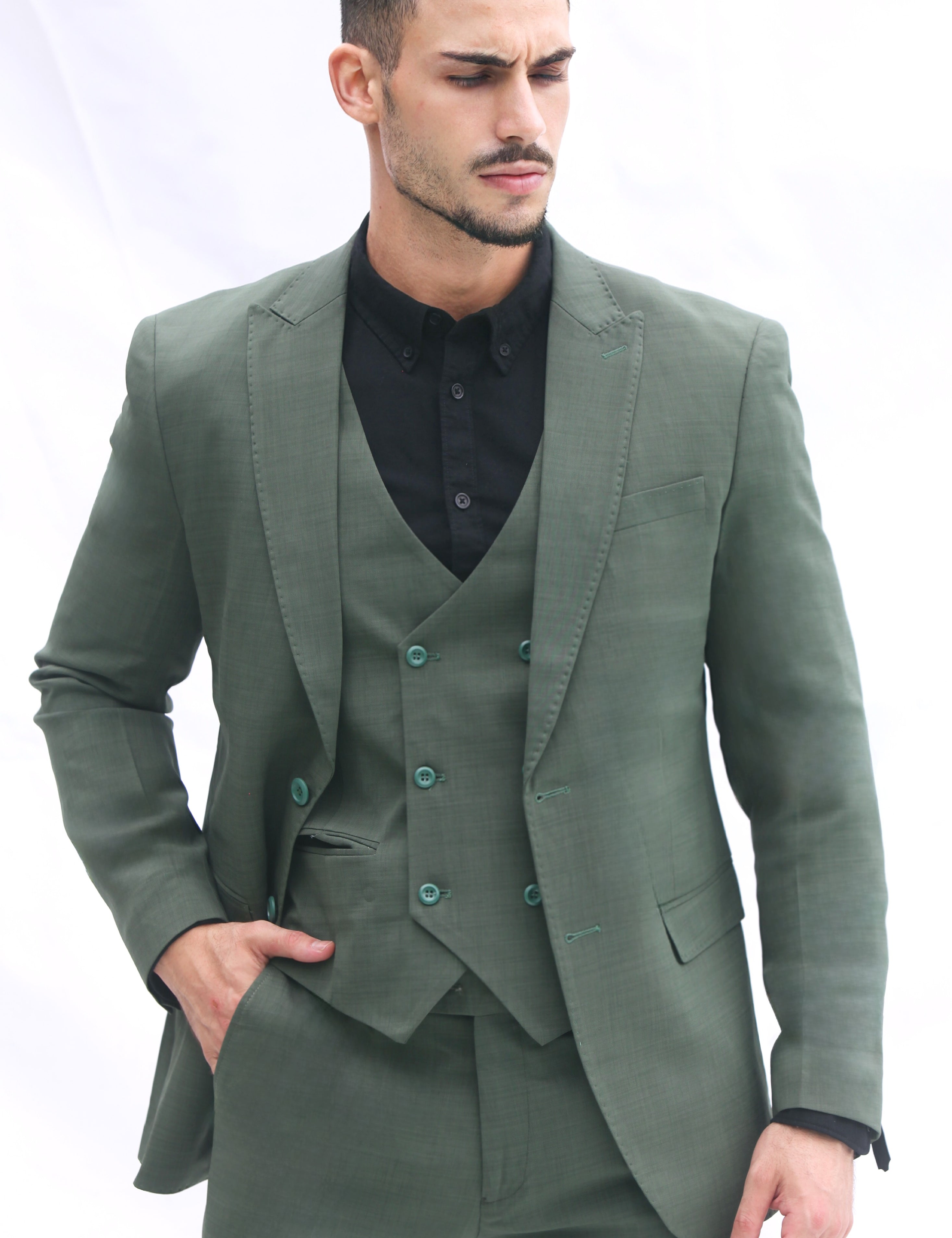 Fato Slim Fit 3 Peças em Verde Escuro | Dilectus