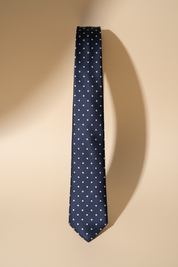 Gravata azul bolas — bege elegante