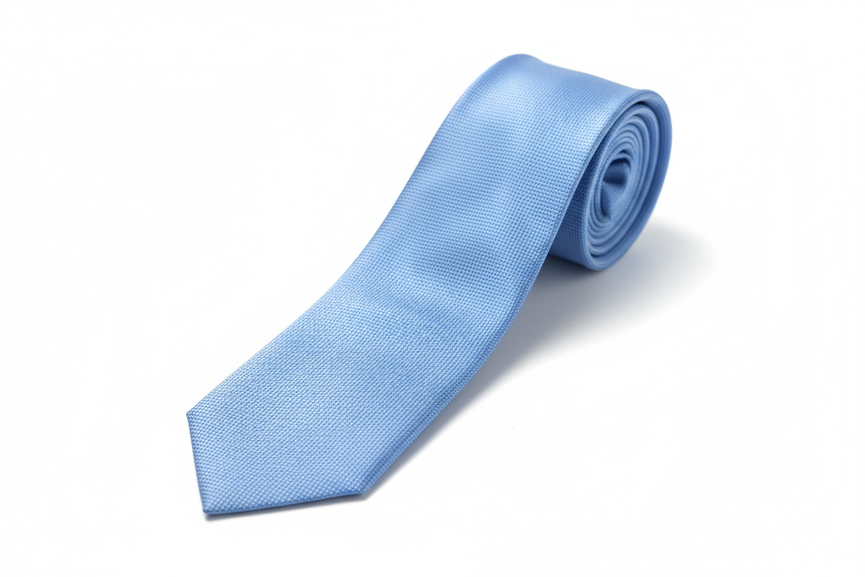 Gravata azul claro quadriculada - curva sofisticada