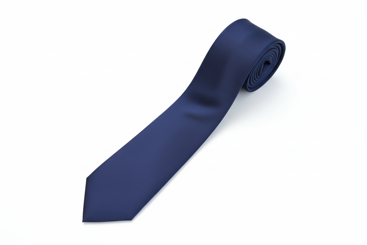 Gravata azul marinho - flat lay overhead
