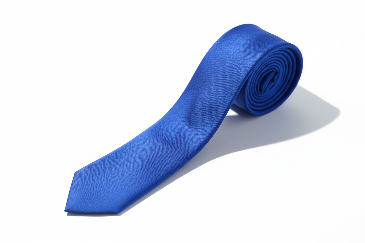 Gravata azul royal - enrolada elegante
