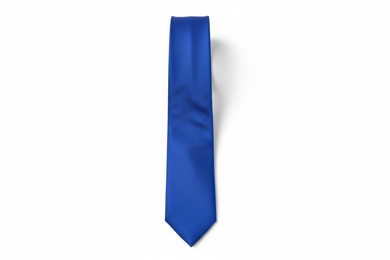 Gravata azul royal - flat lay overhead