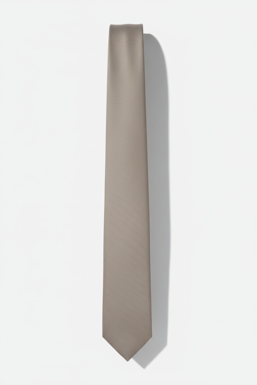 Gravata bege taupe - drapeado natural