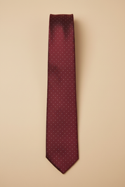 Gravata bordeaux bolas vertical — bege elegante