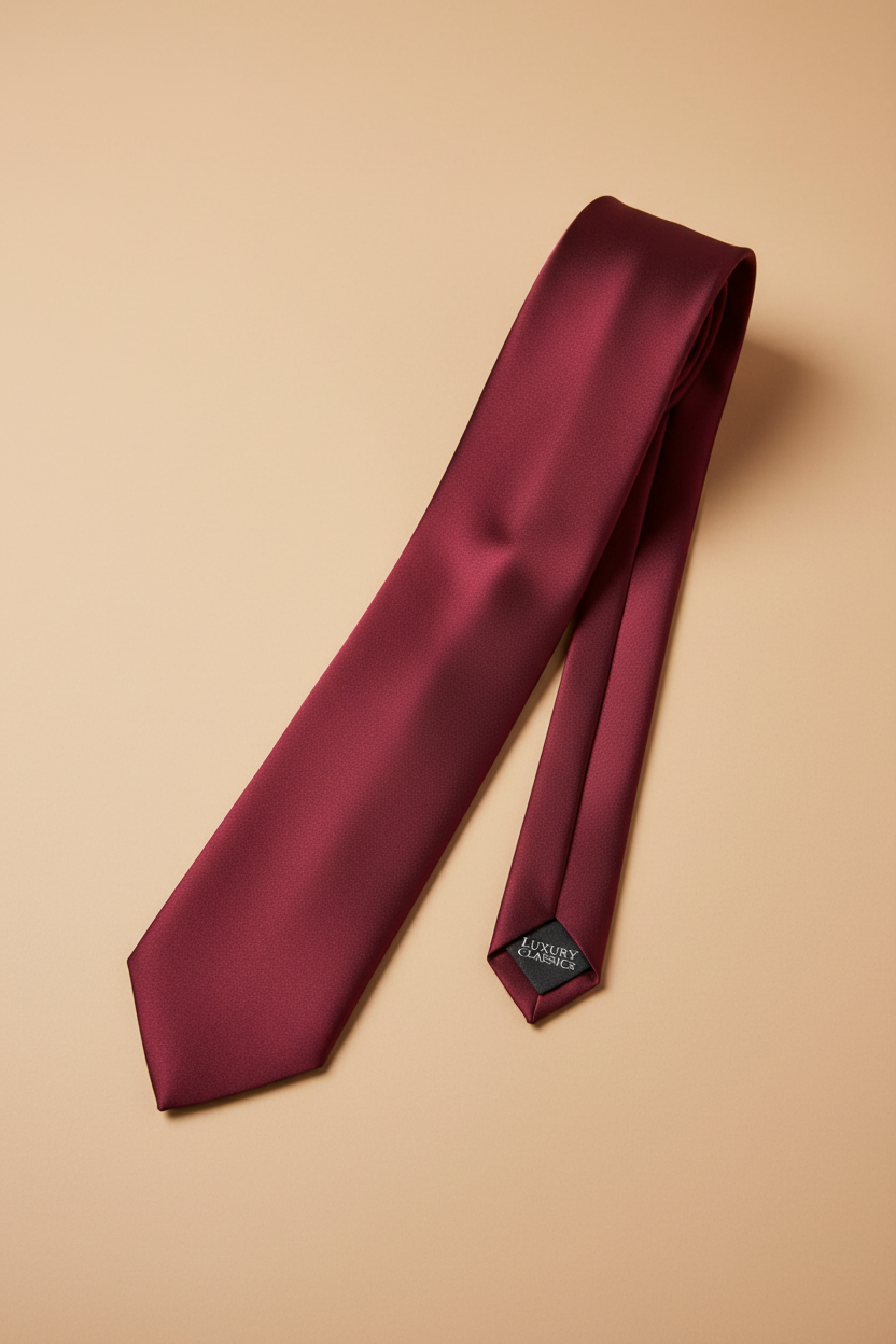 Gravata bordeaux — fundo bege