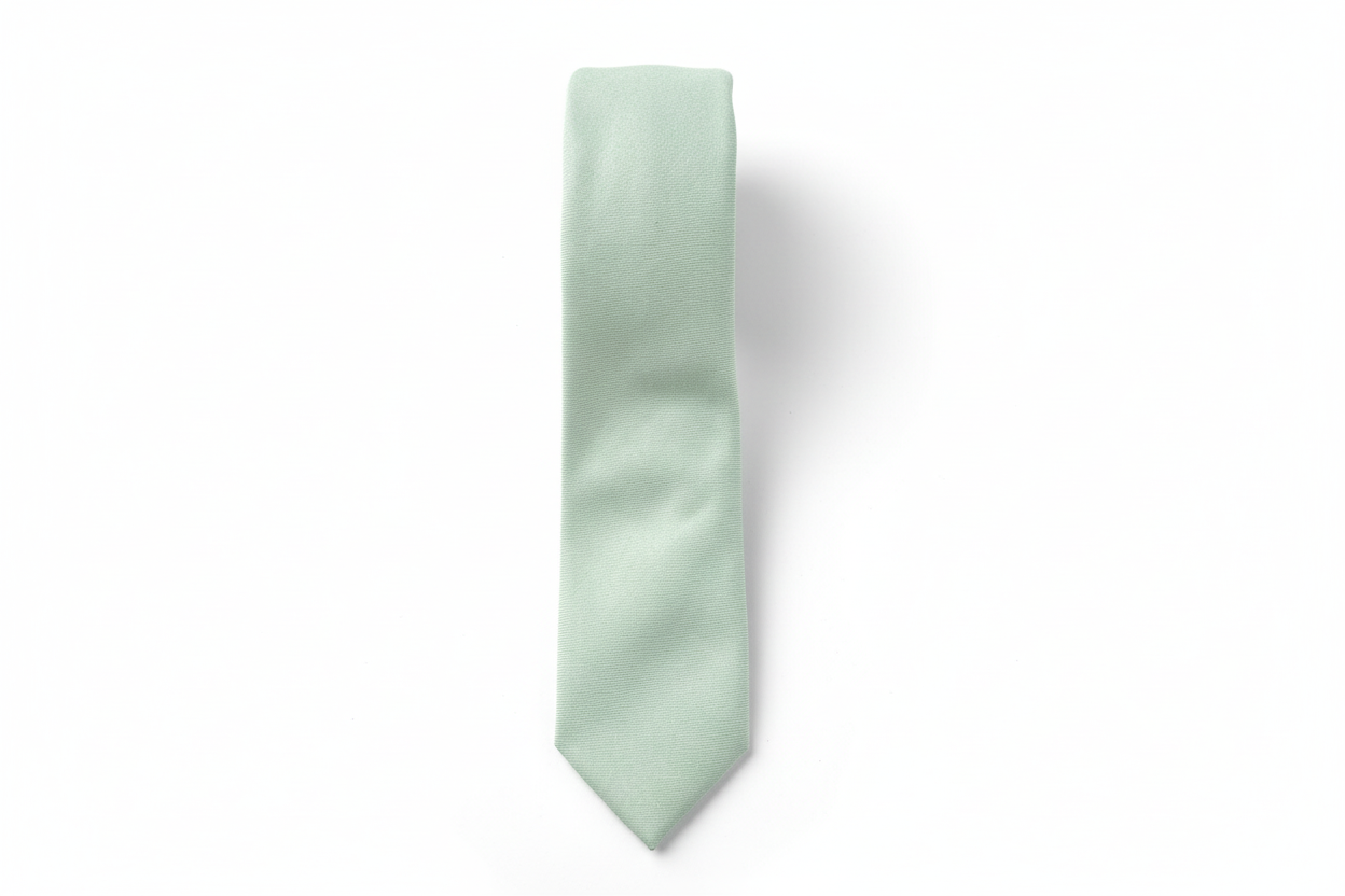 Gravata verde claro - flat lay overhead
