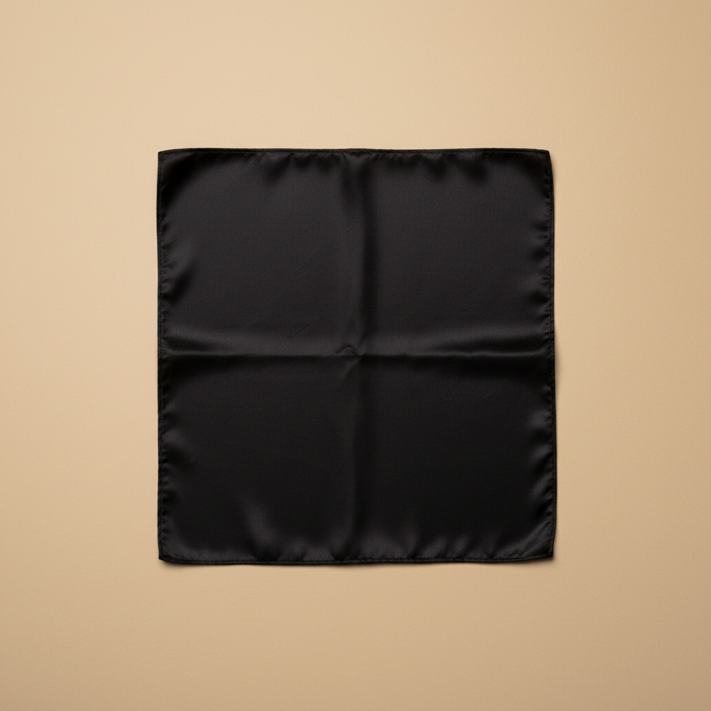 Lenço preto liso — fundo bege