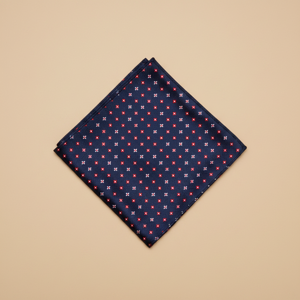 Lenço de bolso — flat lay bege