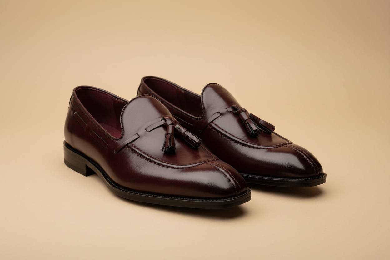 Loafer Bordô — Três Quartos Direito