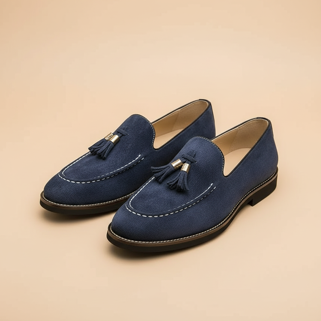 Loafers azul marinho - ângulo três quartos