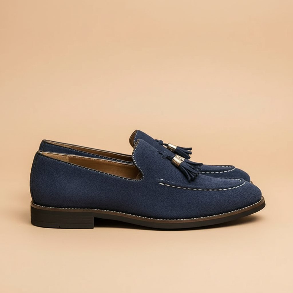 Loafers azul marinho - perfil lateral
