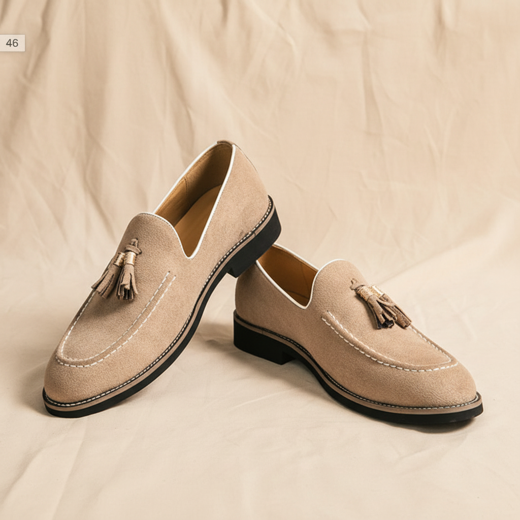 Loafers bege - ângulo dinâmico