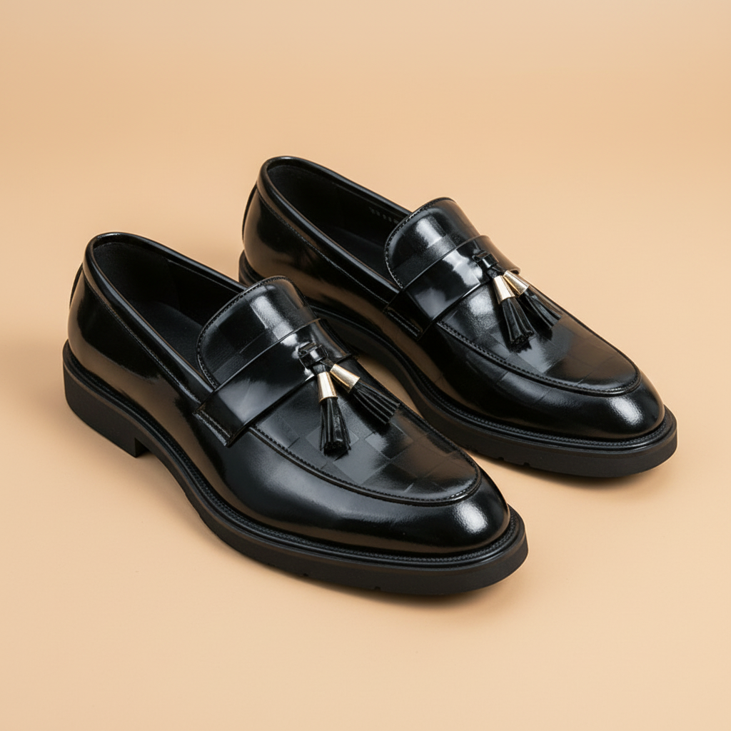 Loafers pretos - ângulo três quartos