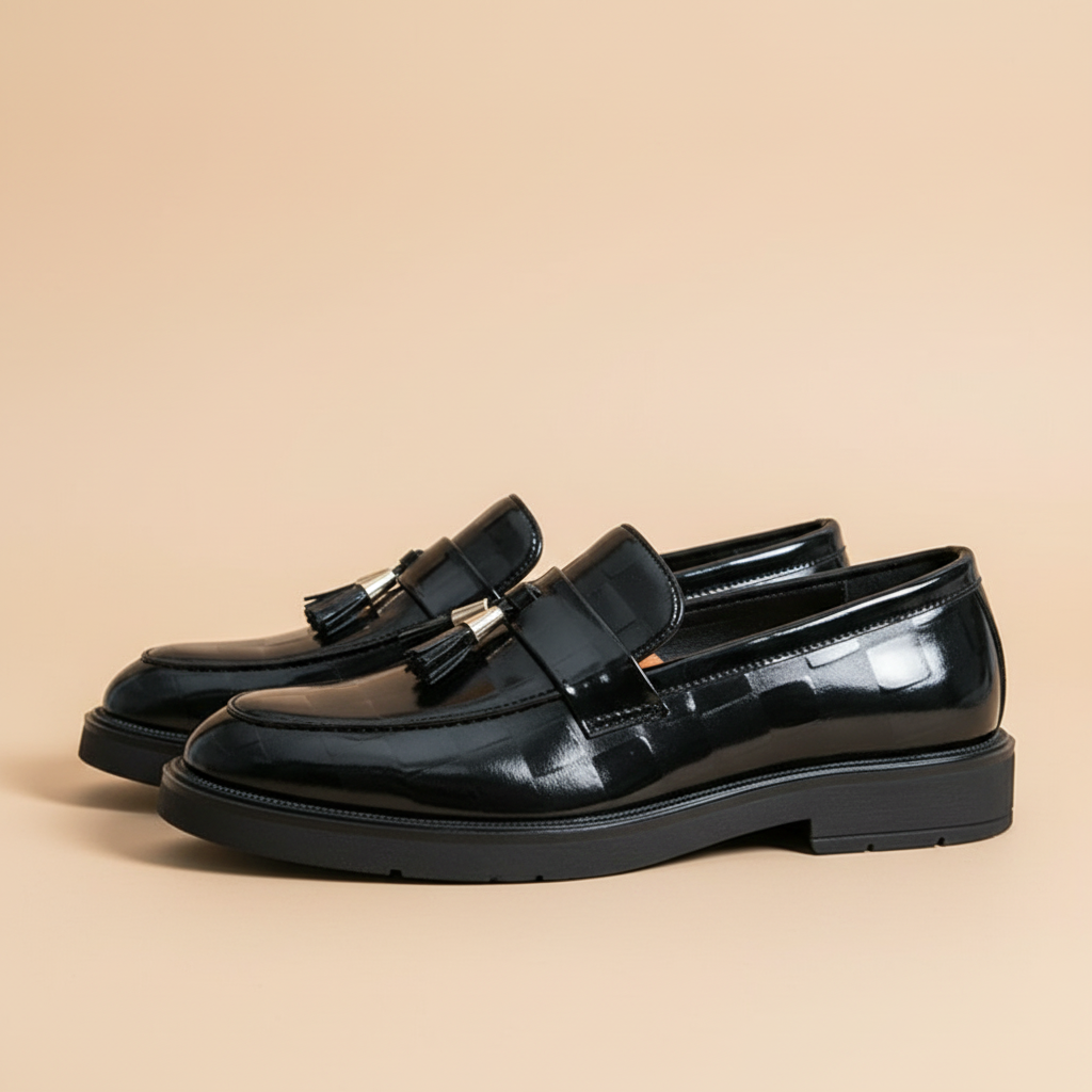 Loafers pretos - perfil lateral