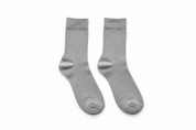 Meias cinzentas caneladas - vista completa flat lay