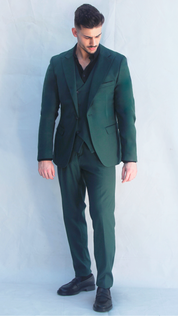Fato Masculino 3 Peças Verde Escuro