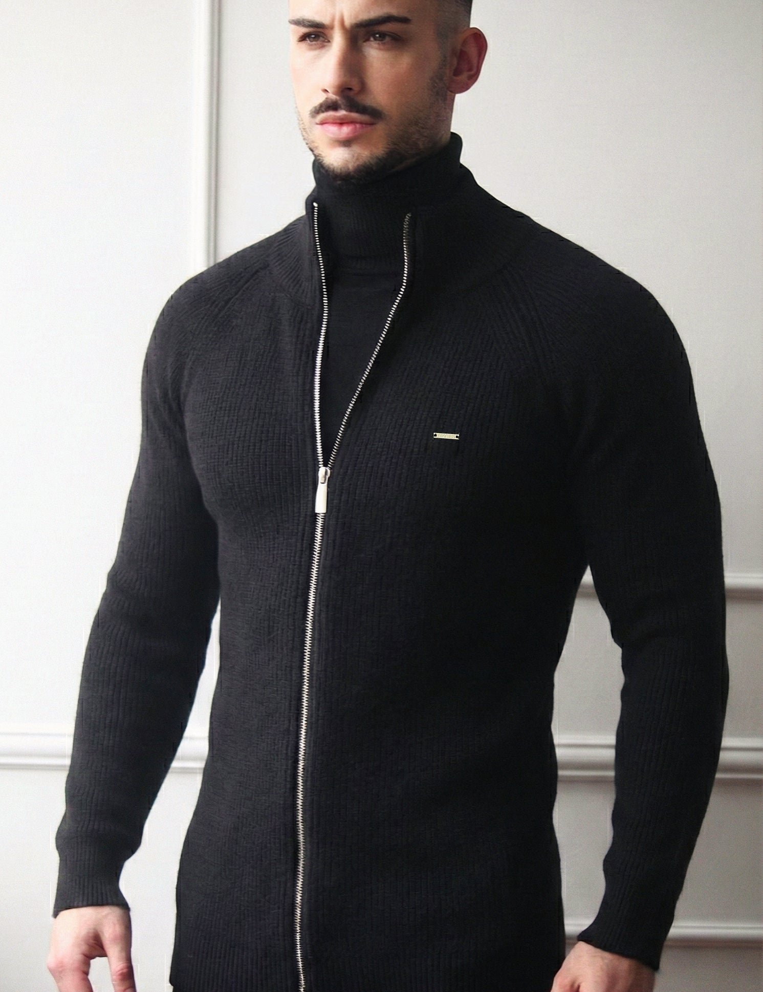 Casaco Malha Dilectus | Algodão e Lã Premium | Fecho Zipper