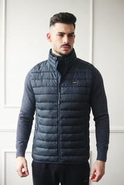 Colete com Fecho Frontal e Bolsos Dilectus Azul Marinho