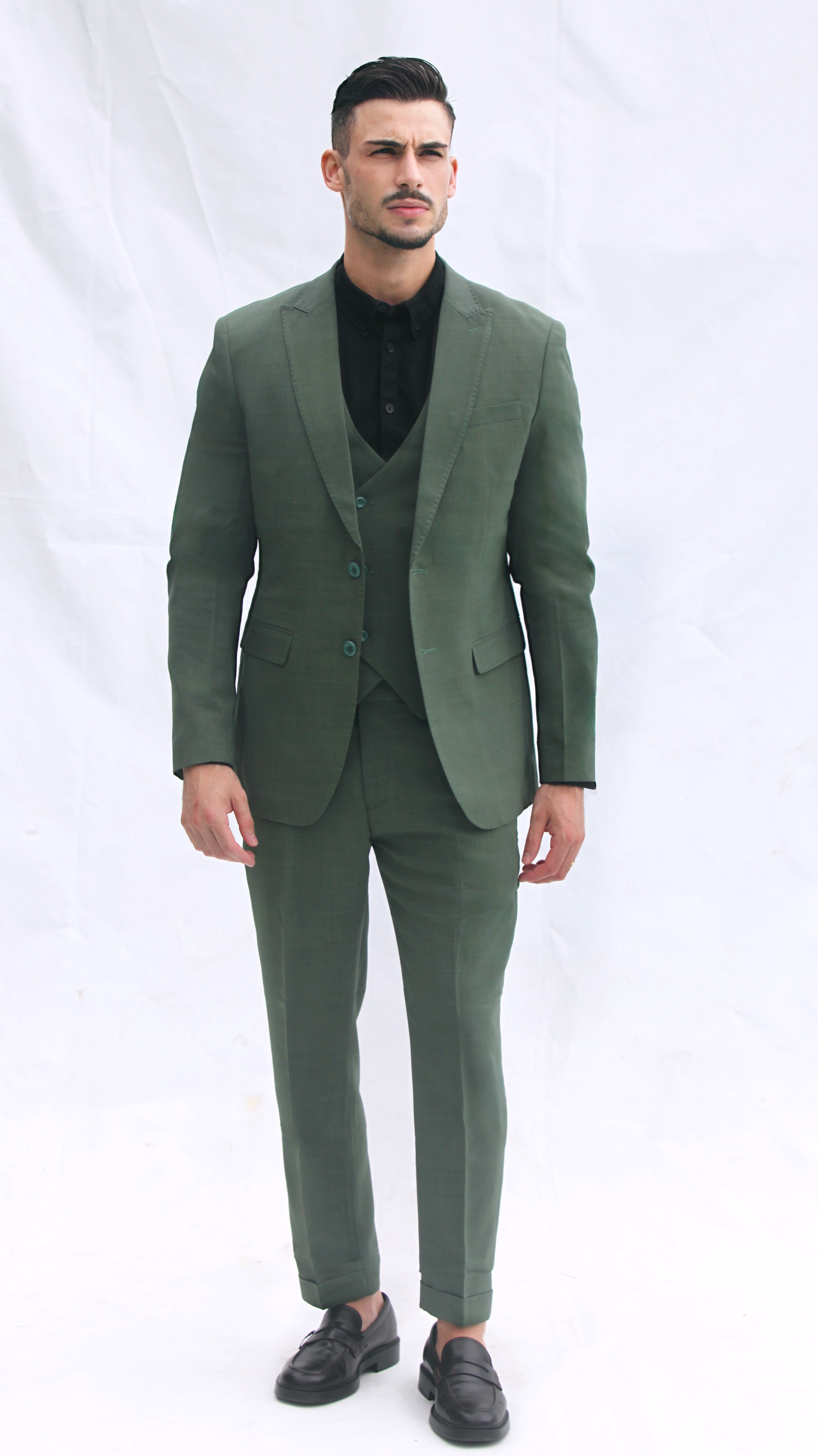 Fato Slim Fit 3 Peças - Co Verde Escuro
