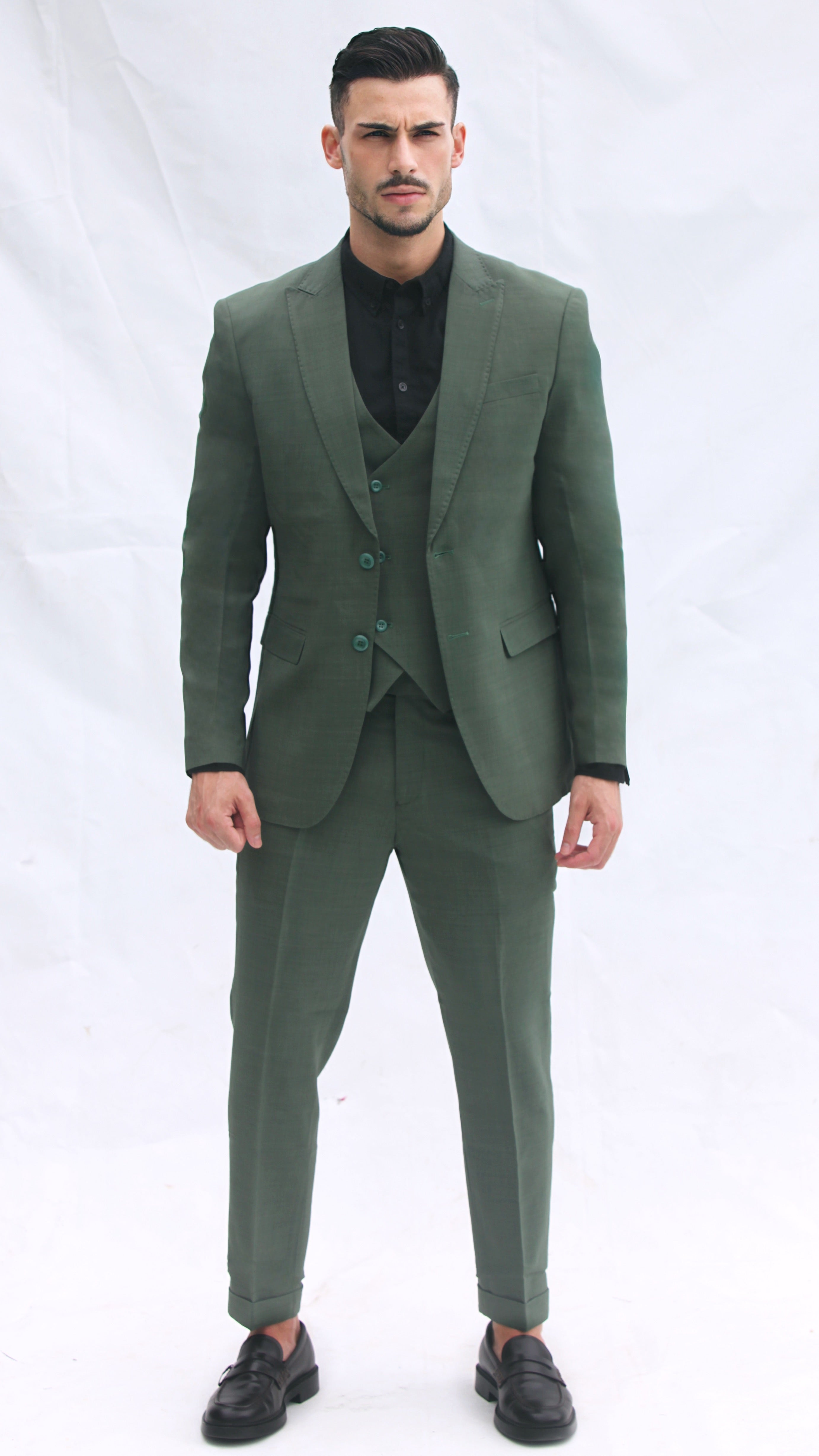 Fato Slim Fit 3 Peças - Co Verde Escuro