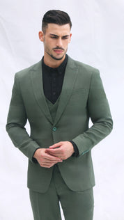 Fato Slim Fit 3 Peças - Co Verde Escuro