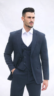 Fato Slim Fit 3 Peças - Cor Azul Marinho