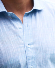 Camisa de Linho Slim Fit – Azul | Essencial de Verão