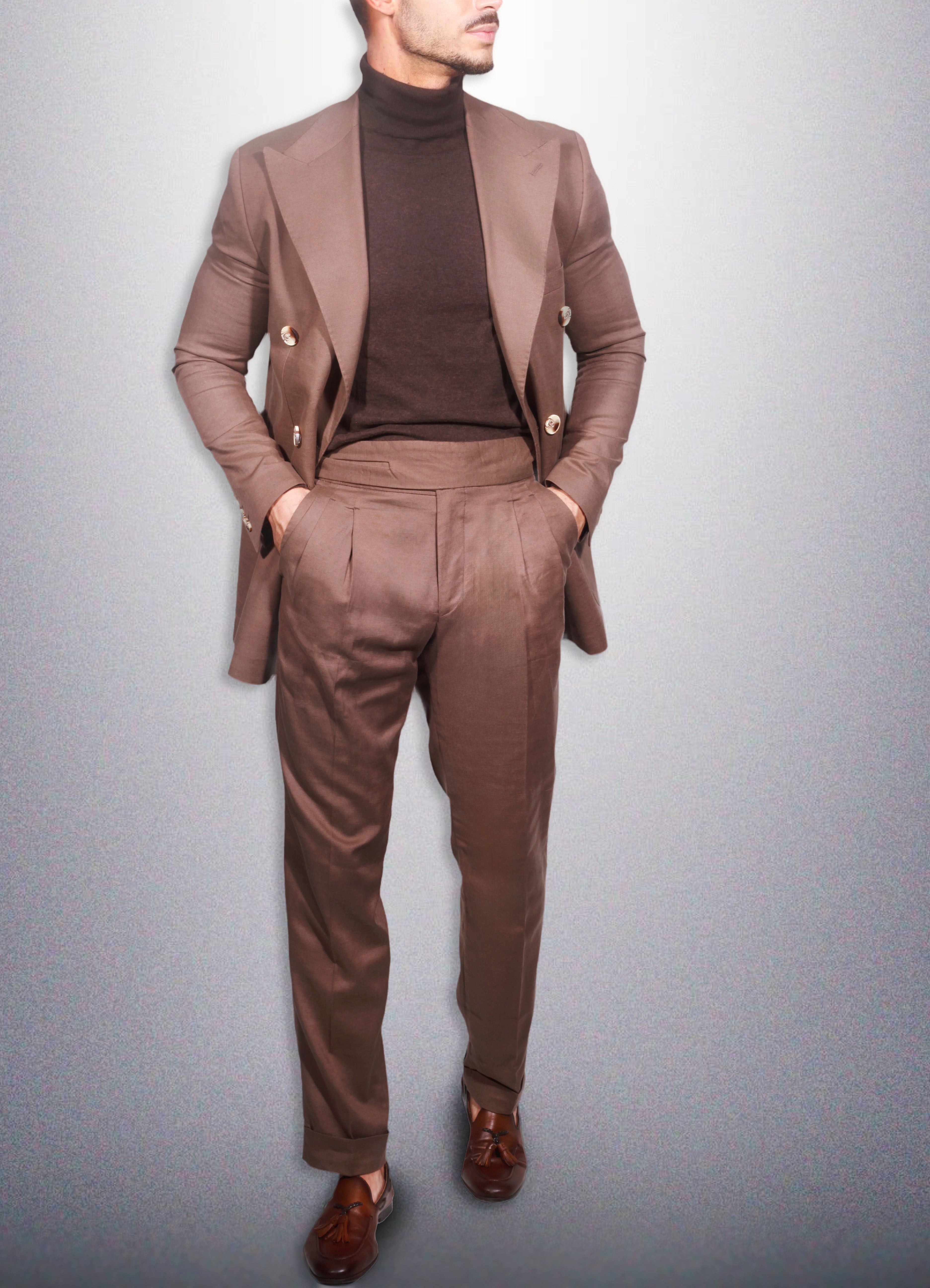 Conjunto Blazer e Calças Masculino - Linho e Algodão