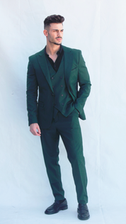 Fato Masculino 3 Peças Verde Escuro