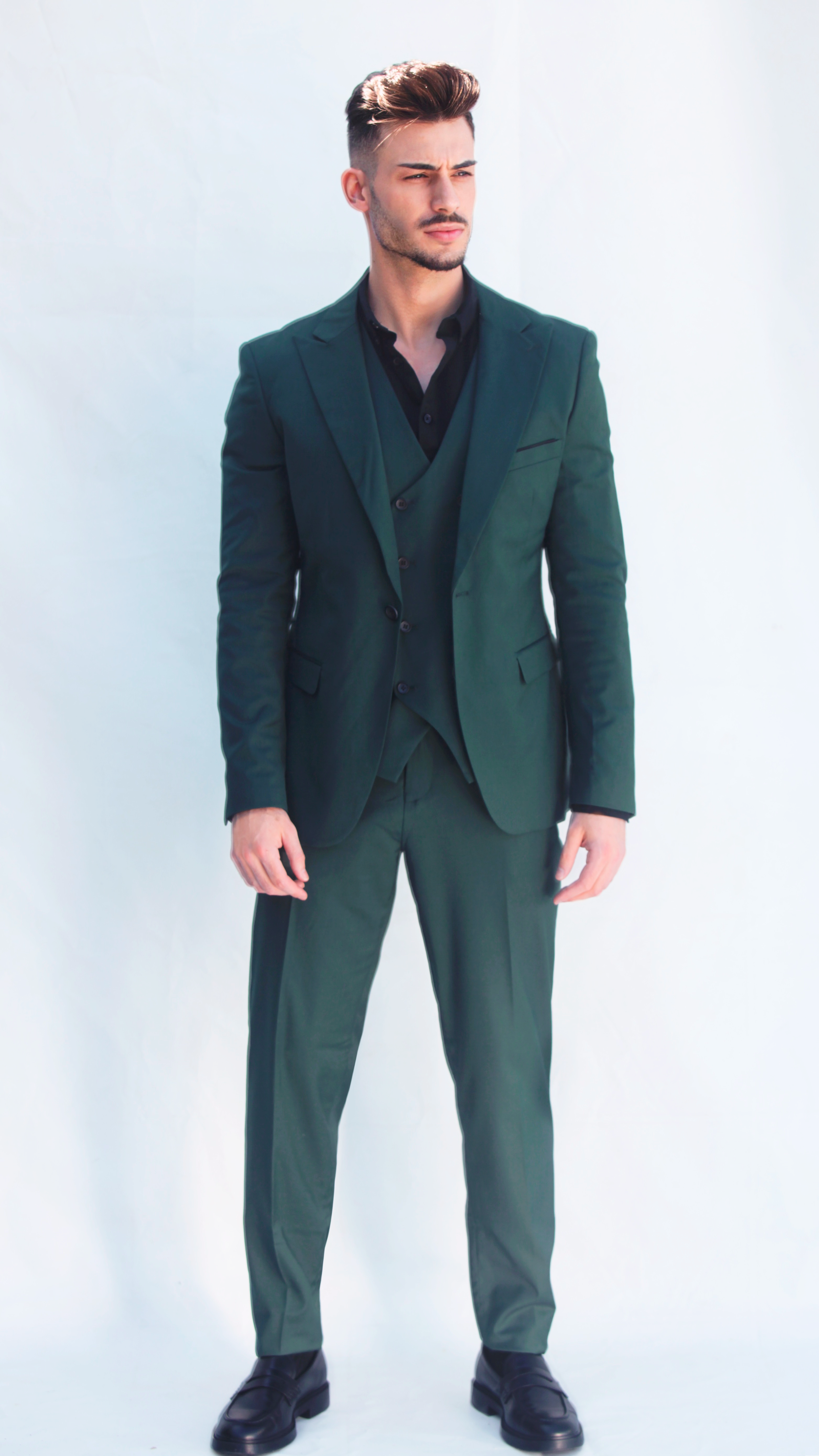Fato Masculino 3 Peças Verde Escuro
