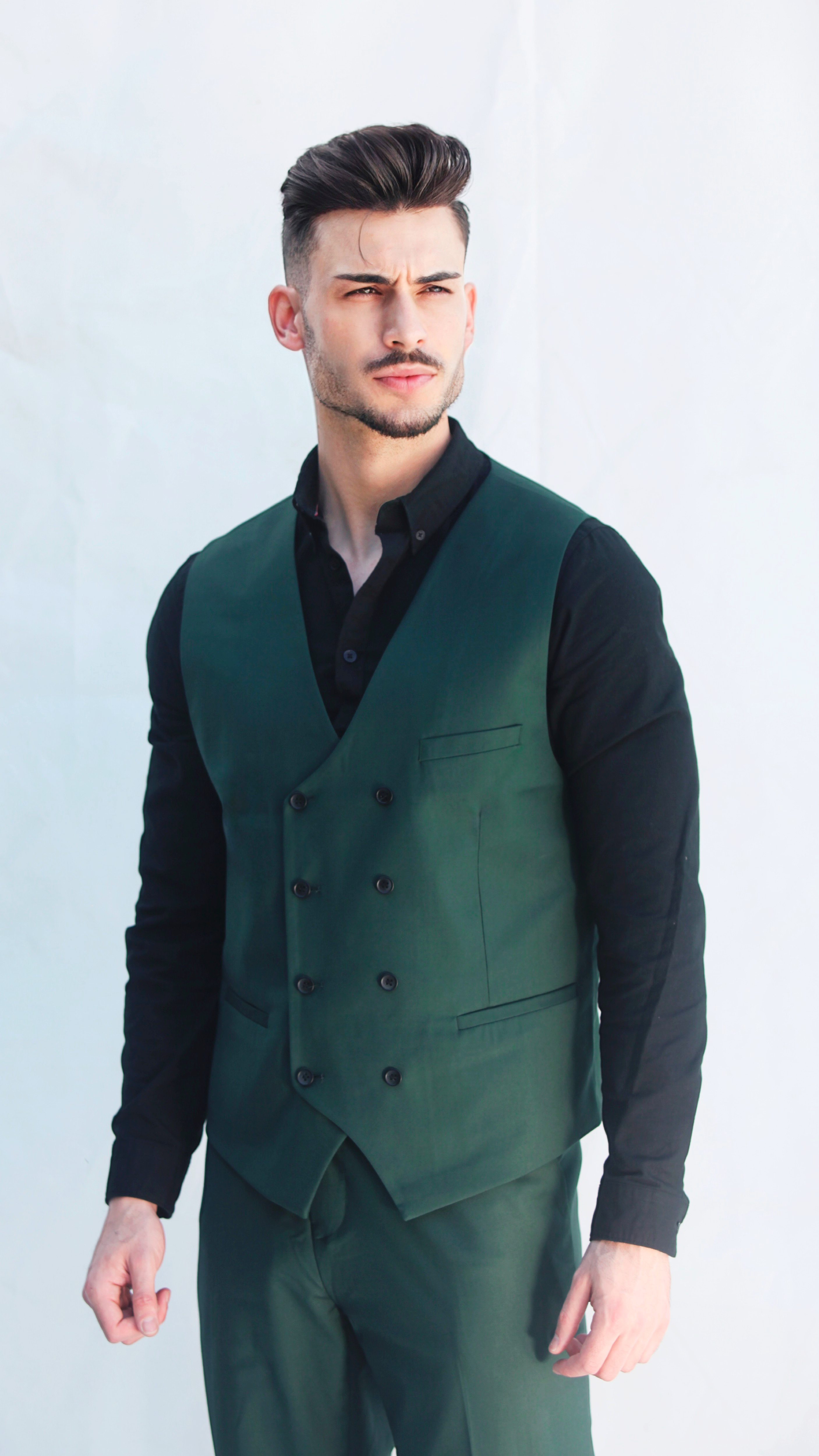 Fato Masculino 3 Peças Verde Escuro