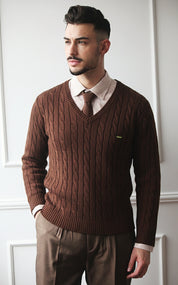 Camisola de malha trançada em Algodão Puro Premium Dilectus